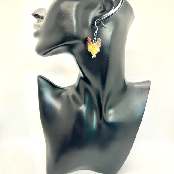 Chicken & Eggs Earrings - Mismatch Earrings - Farm Earrings - TikTok Inspired - Picture 6 of 8